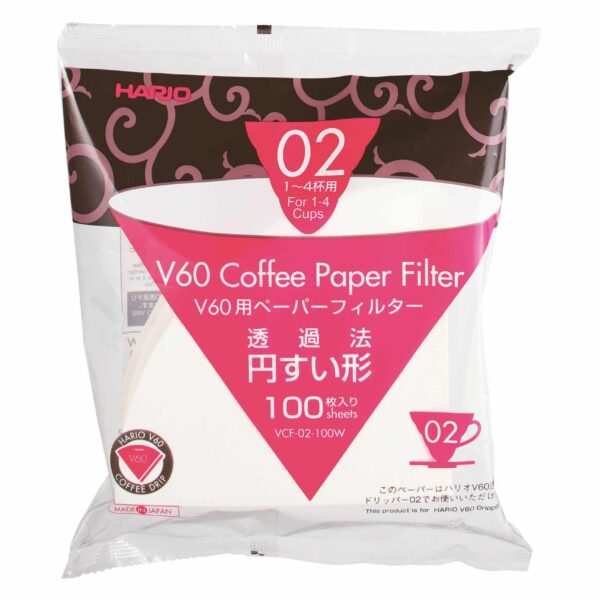 Hario V60 Paper Filters Dripper 100 Sheets Bleache