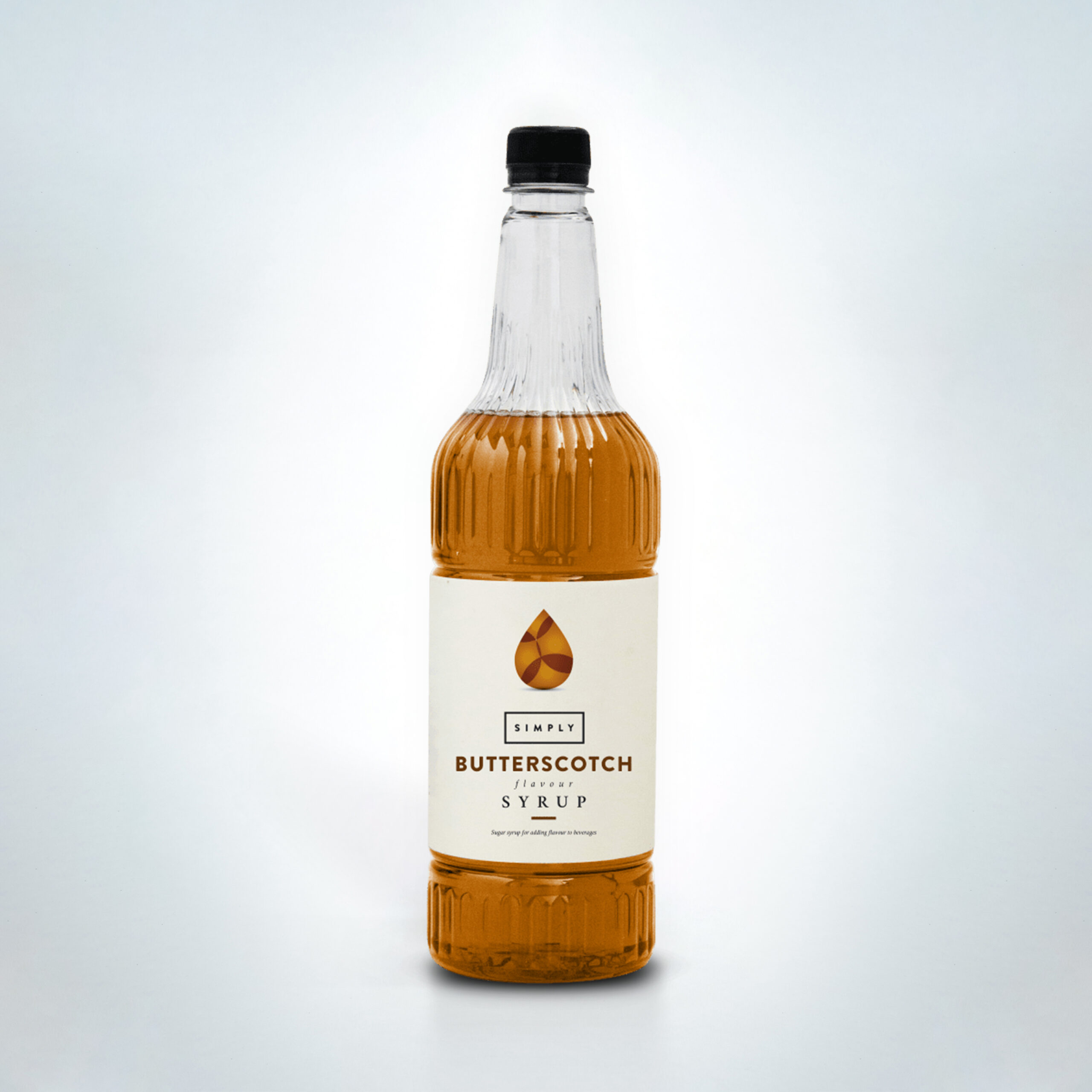 Simply Butterscotch Syrup 1 Litre bottle. A rich and creamy syrup with classic toffee and caramel notes—perfect for lattes, mochas, milkshakes, and dessert drinks in cafés and hospitality venues
