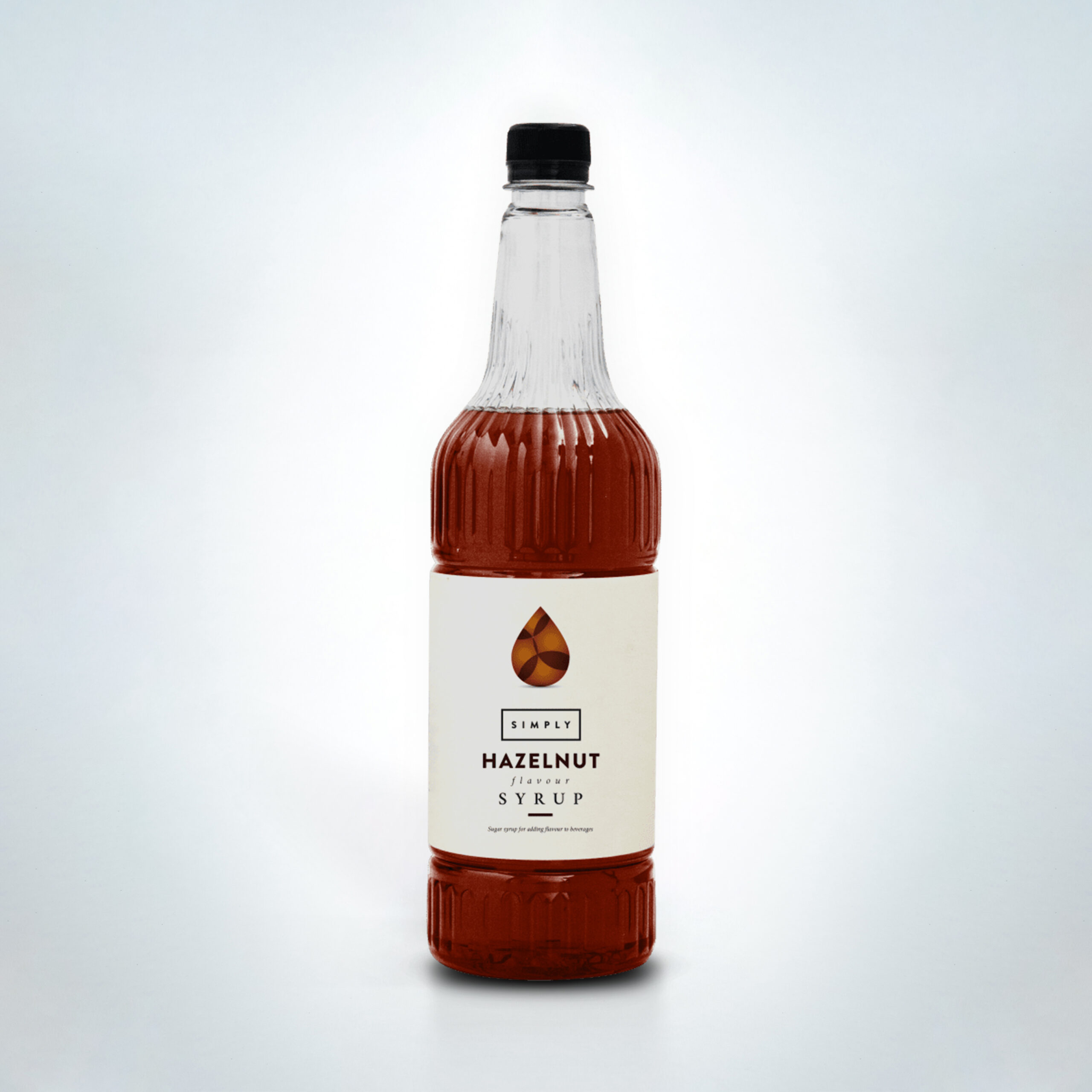Simply Hazelnut Syrup 1 Litre bottle. A smooth and nutty syrup ideal for enhancing lattes, mochas, and hot chocolates in cafés, coffee shops, and hospitality venues