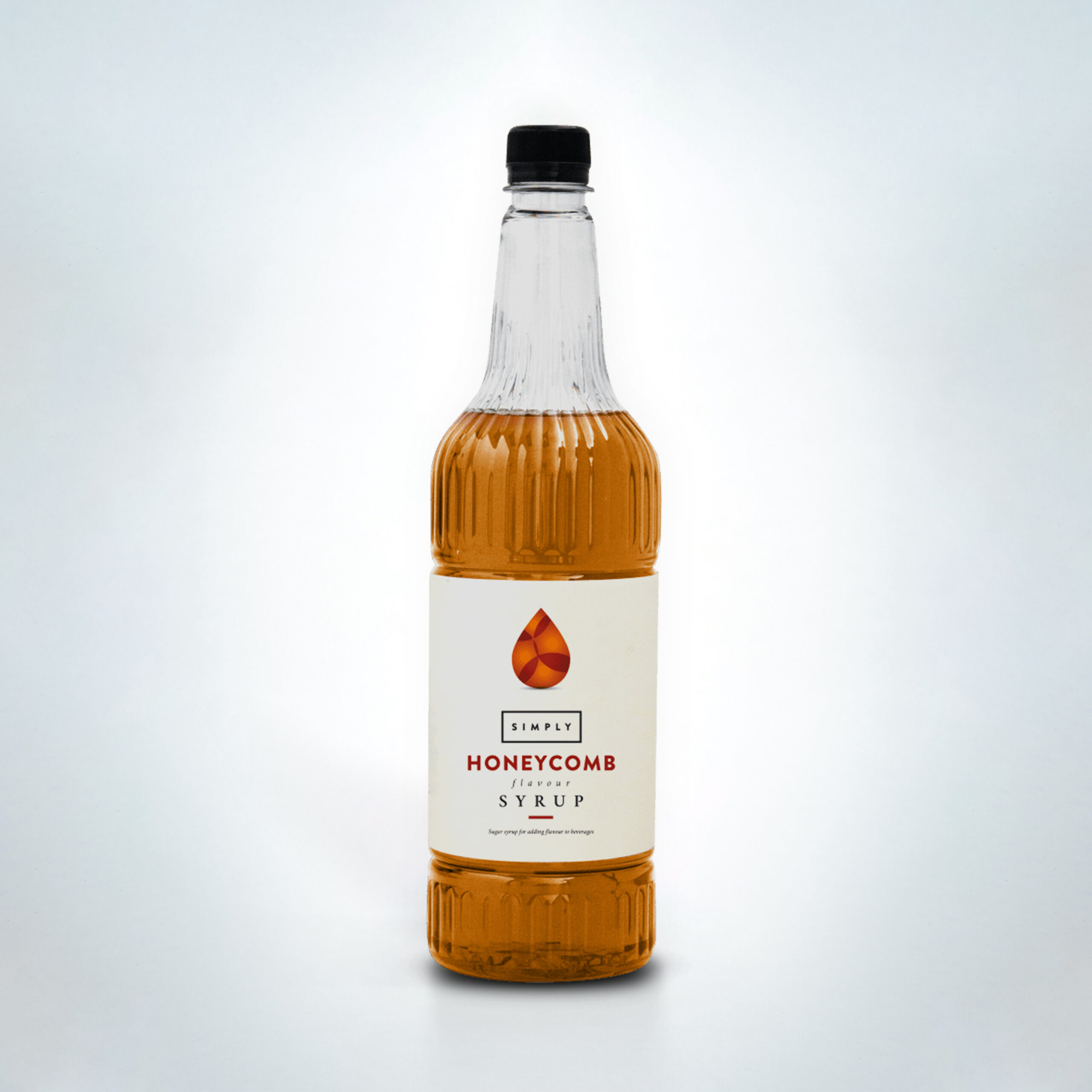 Simply Honeycomb Syrup 1 Litre bottle. A rich and buttery syrup with classic toffee and caramelised sugar notes—perfect for flavouring lattes, mochas, and dessert drinks in cafés and hospitality venues