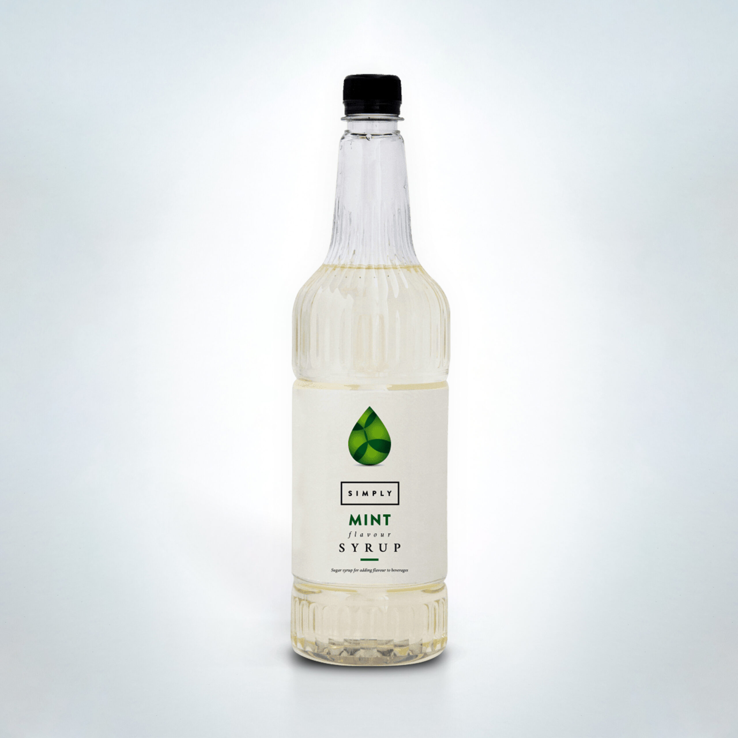 Simply Mint Syrup 1 Litre bottle. A cool and refreshing mint flavouring ideal for mochas, hot chocolates, iced drinks, and cocktails in cafés, bars, and hospitality venues