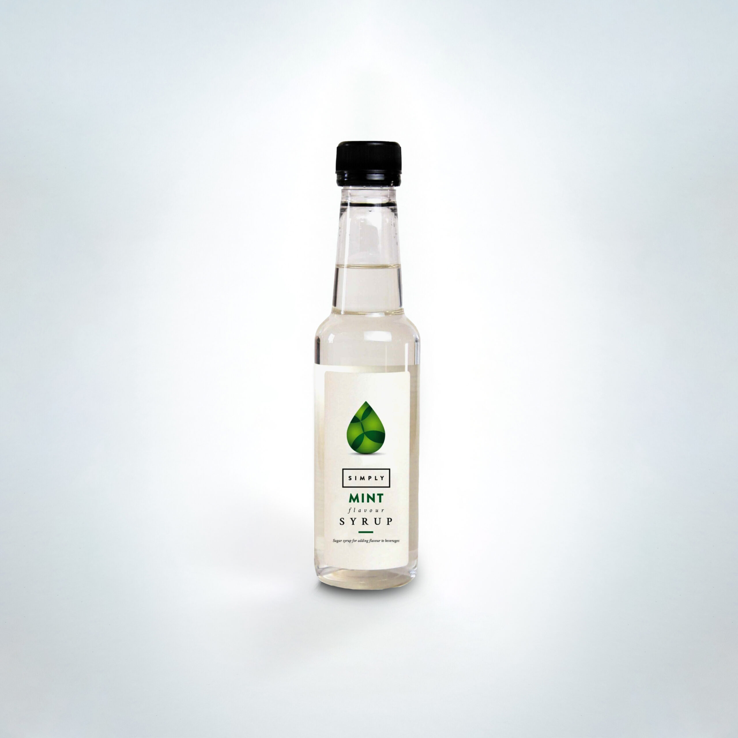 Simply Mint Syrup 250ml bottle. A cool and refreshing mint flavouring perfect for mochas, hot chocolates, iced drinks, and cocktails in cafés, bars, and hospitality venues