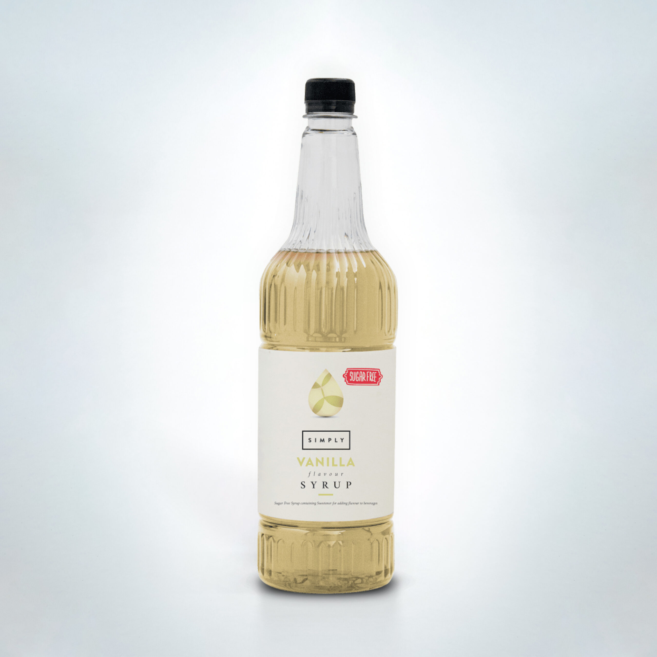 Simply 1 Litre Sugar-Free Vanilla Syrup in a professional-grade bottle. A calorie-free vanilla flavouring perfect for barista-style coffees, lattes, and hot drinks in cafés, hotels, and coffee shops