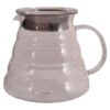 Clear glass coffee server with handle and lid – ideal for manual brewing methods like pour-over or Chemex.