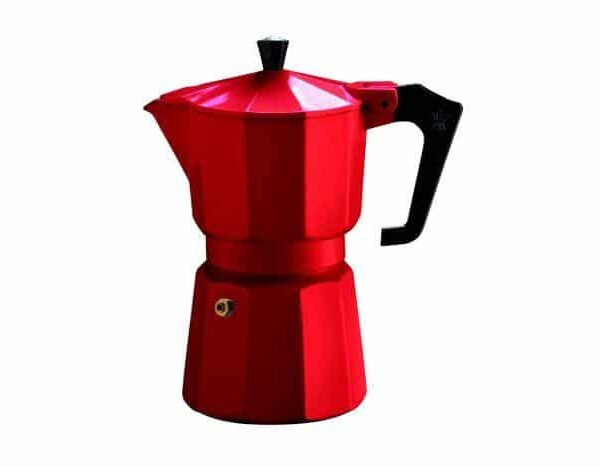 Pezzetti Italexpress Aluminium Moka Pot – 6 Cup Red Enamel