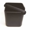 Black coffee knock box with removable bar—compact, durable design ideal for disposing used coffee grounds in cafés, home espresso setups, and commercial coffee stations.