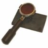 Rubber tamping mat with portafilter—durable silicone mat with corner guard, designed to protect countertops and stabilize portafilters during espresso tamping; ideal for baristas and home coffee setups
