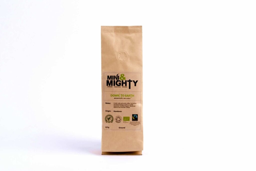 organic ground coffee - down to earth blend - 227g triple certified Mini & Mighty