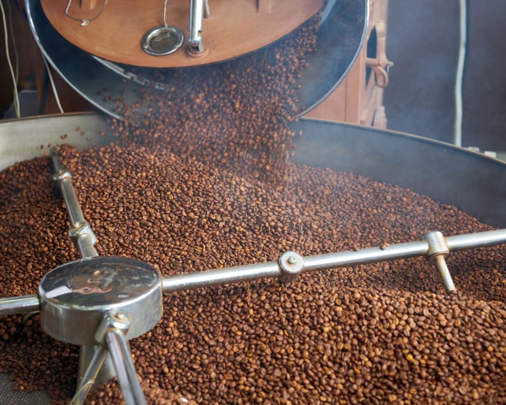 Coffee Q grading process, showcasing the evaluation of coffee beans for quality, aroma, and flavor, essential for premium coffee production