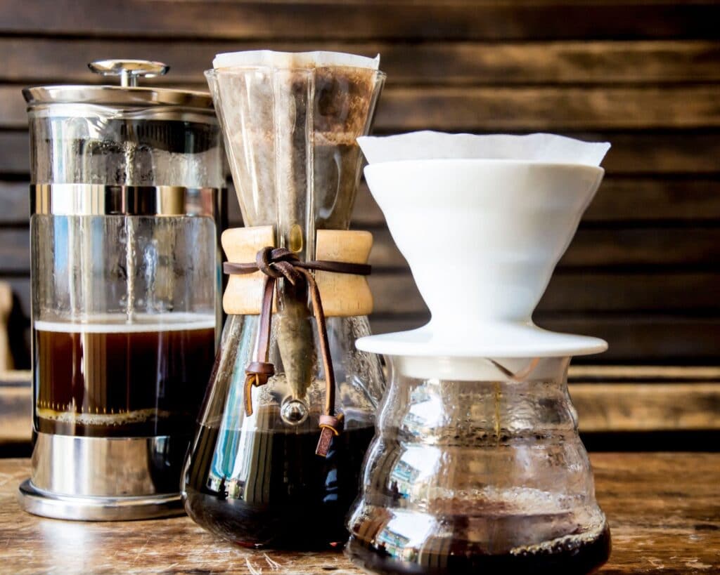 Filter coffee being brewed, showcasing the process of creating a smooth and aromatic cup of coffee using a traditional drip method