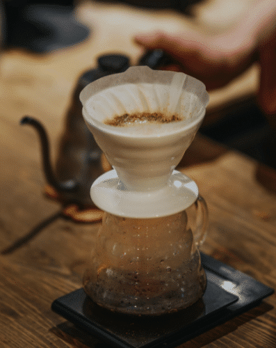 Hario V60 Dripper on scale