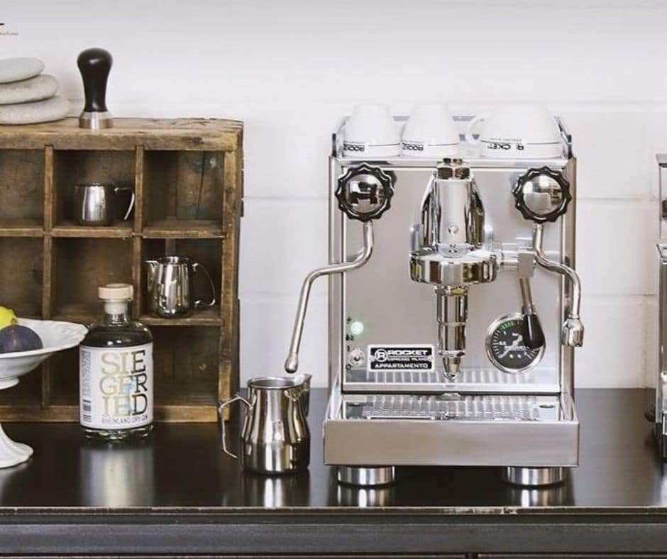 Professional espresso machine on a café counter, designed for high-quality coffee preparation and consistent performance in commercial settings