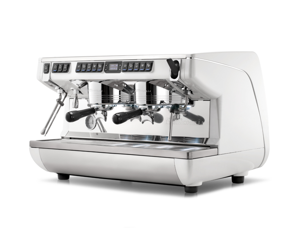 Nuova Simonelli Appia Life commercial espresso machine with sleek design and high-performance brewing, perfect for commercial coffee service in cafés and restaurants