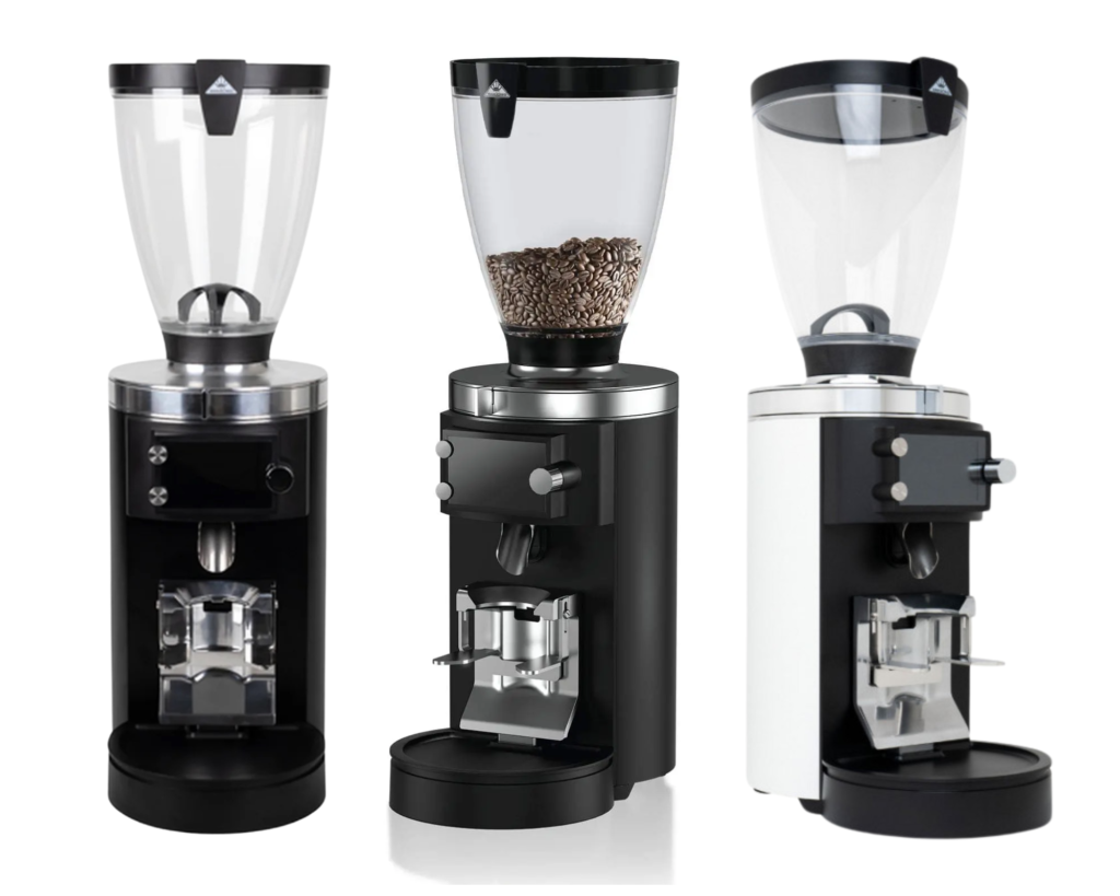 Mahlkönig E65S Espresso Grinder in white. A high-performance commercial grinder with precise grind control, ideal for specialty coffee shops and high-volume cafés looking for consistency and reliability