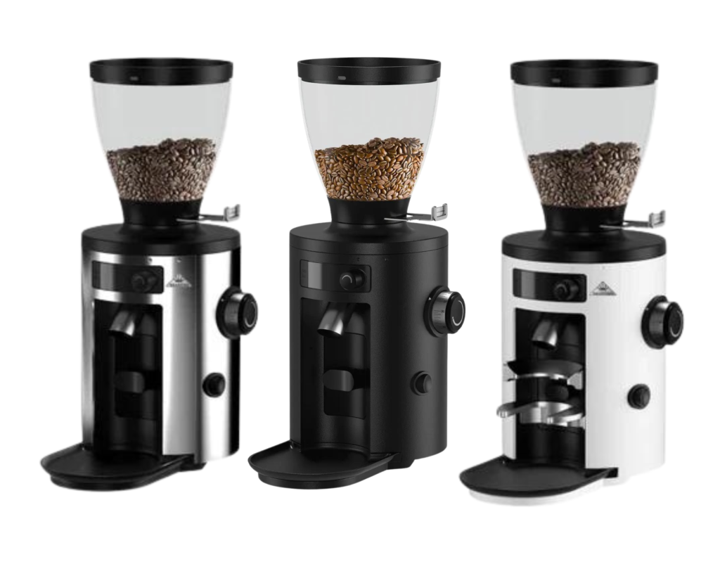Mahlkönig X54 Allround Home Coffee Grinder in three colors. A versatile, high-performance grinder with stepless grind adjustment, ideal for espresso, pour-over, and home brewing setups.