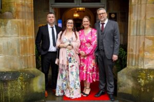 Mark and Jo with friends Rachel and Tim at the Hyndburn Business Awards, 2026. 